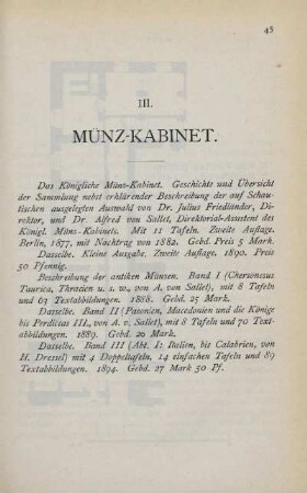 III. Münz-Kabinet