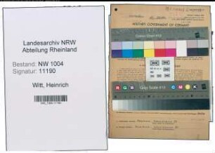 Entnazifizierung Heinrich Witt , geb. 28.04.1904 (Lokfuehrer)