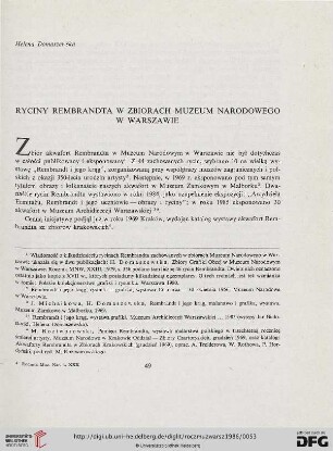 30: Rycina Rembrandta w zbiorach Muzeum Narodowego w Warszawie