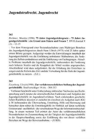 159-170, Jugendstrafrecht. Jugendrecht