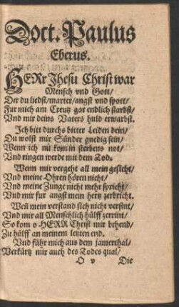 Doct. Paulus Eberus.