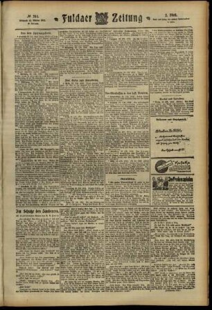 Zweite Ausgabe vom Mittwoch, den 23. Oktober 1912.