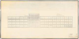 Gartenanlage Pädagogische Akademie Köln: Hochschule: Westansicht 1:100
