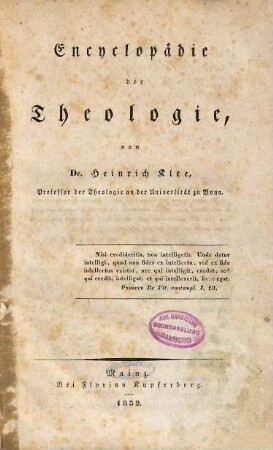 Encyclopädie der Theologie