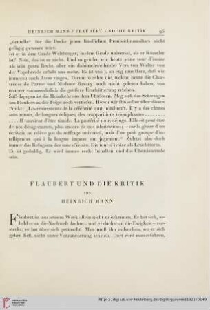 Flaubert und die Kritik