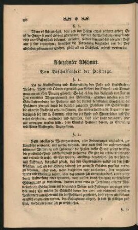 Achtzehnter Abschnitt. Von Beschaffenheit der Postwege