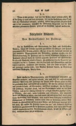 Achtzehnter Abschnitt. Von Beschaffenheit der Postwege