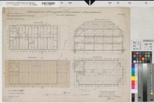 Münster (Münster) Trainkaserne Fahrzeugschuppen (5. Eskadron) Bl. 34 Grundrisse, Schnitt (1914/1917)1935 1 : 100 50 x 67 Druck mit Einzeichnungen Rudnicki, Regierungsbaumeister Hochbauamt Münster