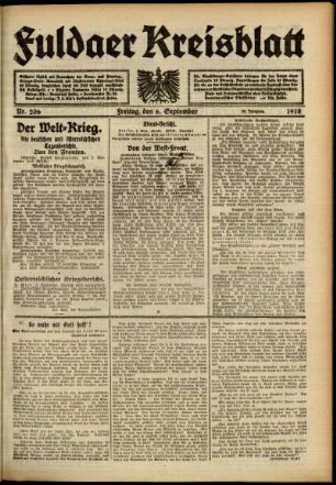 Ausgabe vom Freitag, den 06. September 1918.