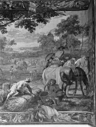 Tapisseriefolge mit Feldzugszenen (Schleißheimer Folge) — Bayerische Kavallerie beim Fouragieren