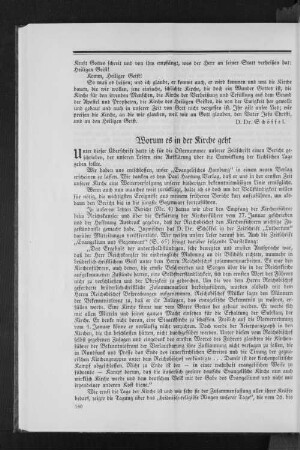 Worum es in der Kirche geht