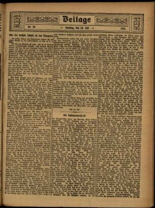 Zweite Ausgabe vom Sonntag, den 24. Juli 1921.