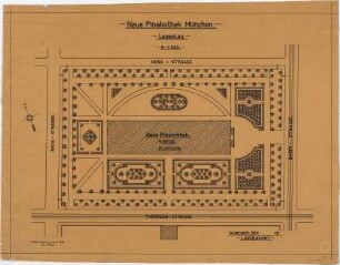 Voit, August von; München; Neue Pinakothek - Lageplan