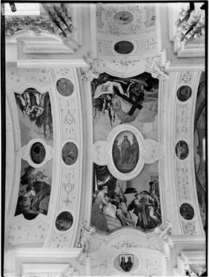 Schöntal Kloster Schöntal Abteikirche Sankt Joseph Innenbereich nördlicher Querarm Deckenmalerei von Luca Antonio Colomba (um 1724)