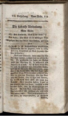Die siebende Abtheilung. Vom Neide