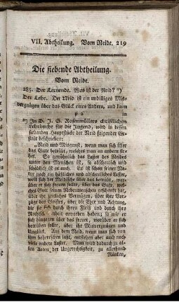 Die siebende Abtheilung. Vom Neide