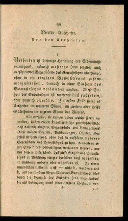 Vierter Abschnitt. Von den Urtheilen