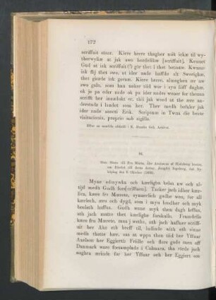84. [Sten Sture till Fru Märta på Hjuleberg om frieriet till hennes dotter, dat. Nyköping d. 6 Oct. (1466).]