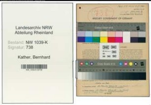 Entnazifizierung Bernhard Kather , geb. 15.08.1894 (Angestellter)