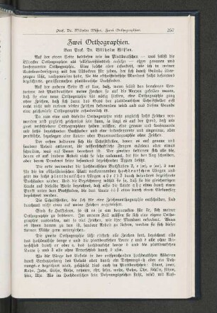 Zwei Orthographien.