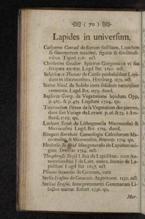 Lapides in universum.