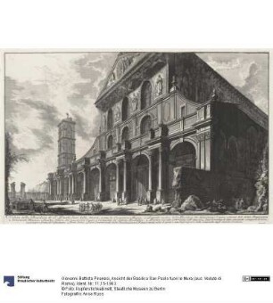 Ansicht der Basilica San Paolo fuori le Mura (aus: Vedute di Roma)