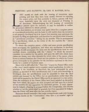 Printing and patents
