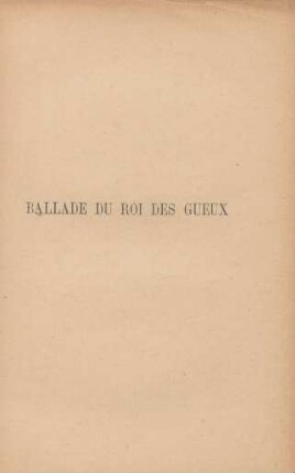 Ballade du Roi des Gueux