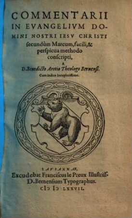 Commentarii in evangelium Domini nostri Jesu Christi secundum Marcum