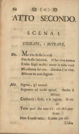 Atto Secondo. [=Zweiter Akt, ital., dt.]