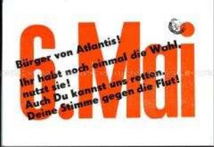 Kritische Postkarte aus der DDR zur Kommunalwahl von 1990