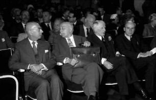 9. Tagung 1959 Physiker: Gustav Hertz, Max v. Laue, Sir George P. Thomson, Paul Dirac