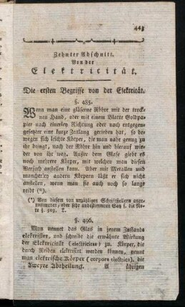 Zehnter Abschnitt. Von der Elektricität