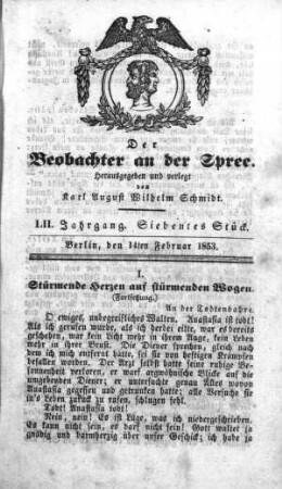 7. Stück, 14. Februar 1853