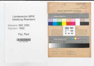 Entnazifizierung Paul Fey , geb. 24.08.1902 (Textilkaufmann)