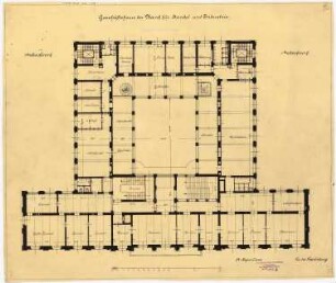 Darmstädter Bank für Handel und Industrie, Berlin Neueinrichtung: Grundriss 1.OG