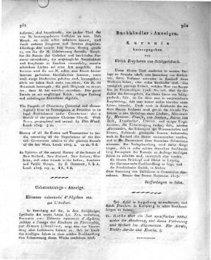Uebersetzungs - Anzeige.