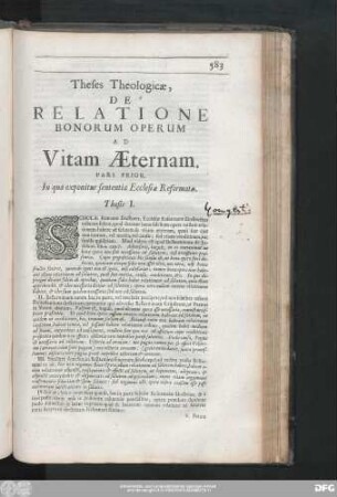 Theses Theologicae ...