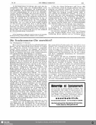 Die Synchronmotor-Uhr marschiert?
