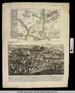 Plan der Bataille bey Franckfurth an der Oder.