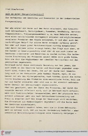 8: Gibt es einen Design-Fortschritt? : zum Verhältnis von Gewohntem und Innovation in der industriellen Formgestaltung