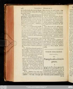 Thesis Sexagesima Octava, De Praeceptis cultus divini in genere.