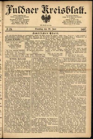 Ausgabe vom Dienstag, den 29. Juni 1897.