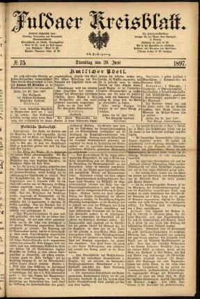 Ausgabe vom Dienstag, den 29. Juni 1897.
