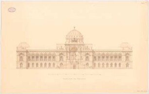 Reichstag, Berlin Zweiter Wettbewerb: Fassade zum Königsplatz 1:200