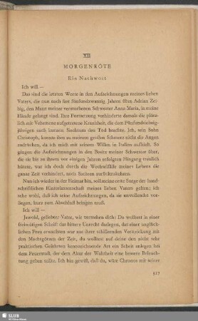 XII. Morgenröte