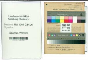 Entnazifizierung Wilhelm Spansol , geb. 20.07.1914 (Hilfsarbeiter)