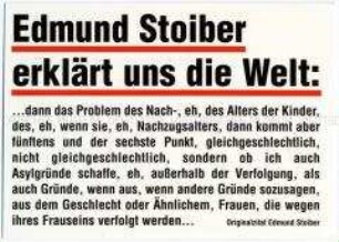 Satirische Postkarte zu Edmund Stoiber