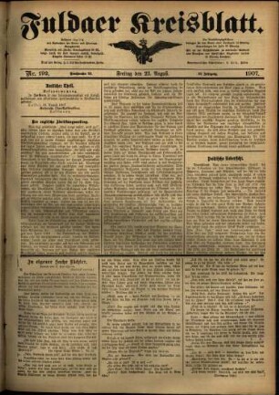 Ausgabe vom Freitag, den 23. August 1907.