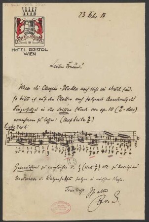Brief an Ludwig Strecker (senior) an B. Schott's Söhne : 23.02.1918